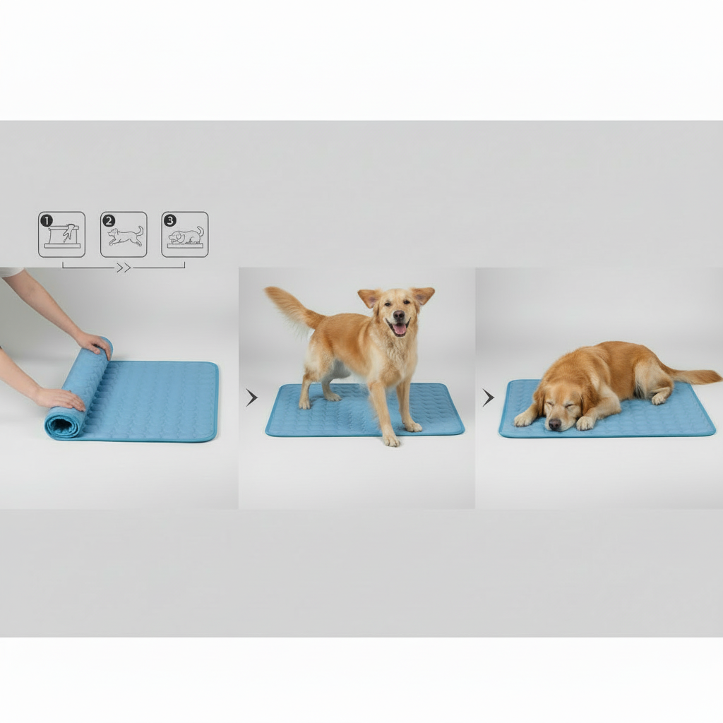 Cooling Dog Bed Mat for Hot Weather, Lightweight and Portable, Sizes XS to XXL
