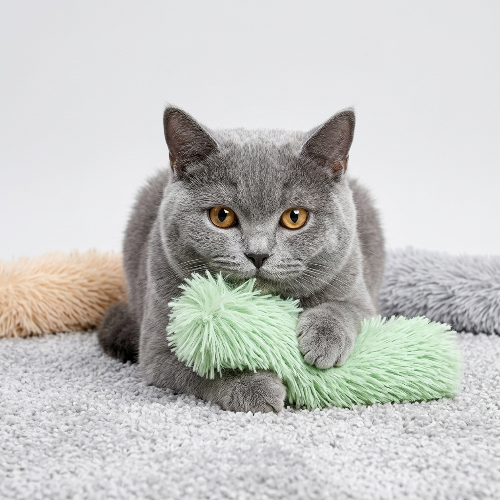 Catnip Plush Pillow Toy for Cats, Soft PP Cotton Kicker for Pouncing and Play, 25 cm