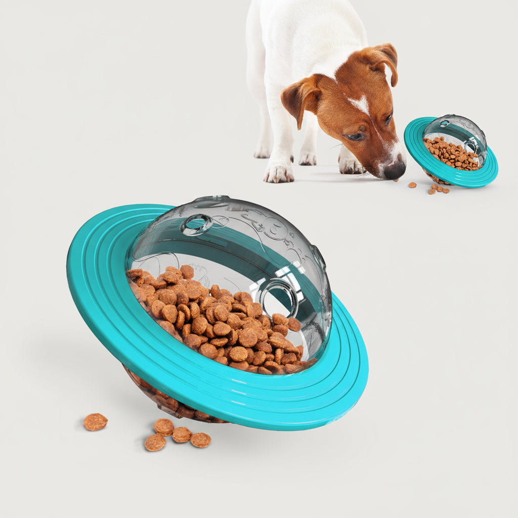 3-in-1 Treat Dispensing Flying Disc Chew Toy for Medium to Large Dogs, Fetch and Puzzle