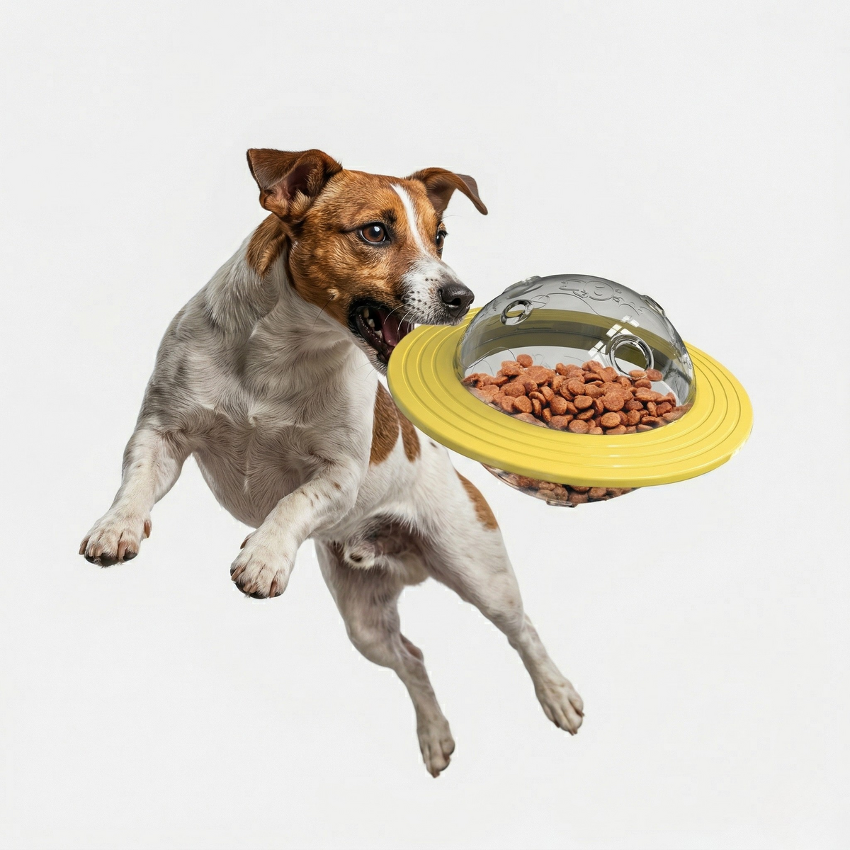 3-in-1 Treat Dispensing Flying Disc Chew Toy for Medium to Large Dogs, Fetch and Puzzle