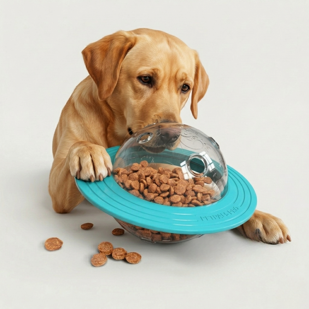3-in-1 Treat Dispensing Flying Disc Chew Toy for Medium to Large Dogs, Fetch and Puzzle