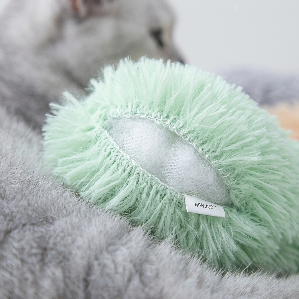 Catnip Plush Pillow Toy for Cats, Soft PP Cotton Kicker for Pouncing and Play, 25 cm