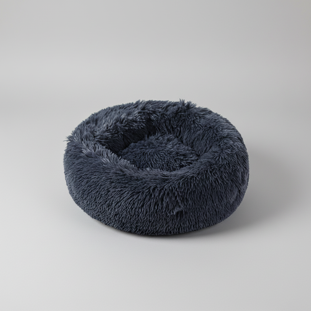 Plush Donut Pet Bed for Cats & Dogs with Raised Edges and Removable Cover, 40 to 70 cm