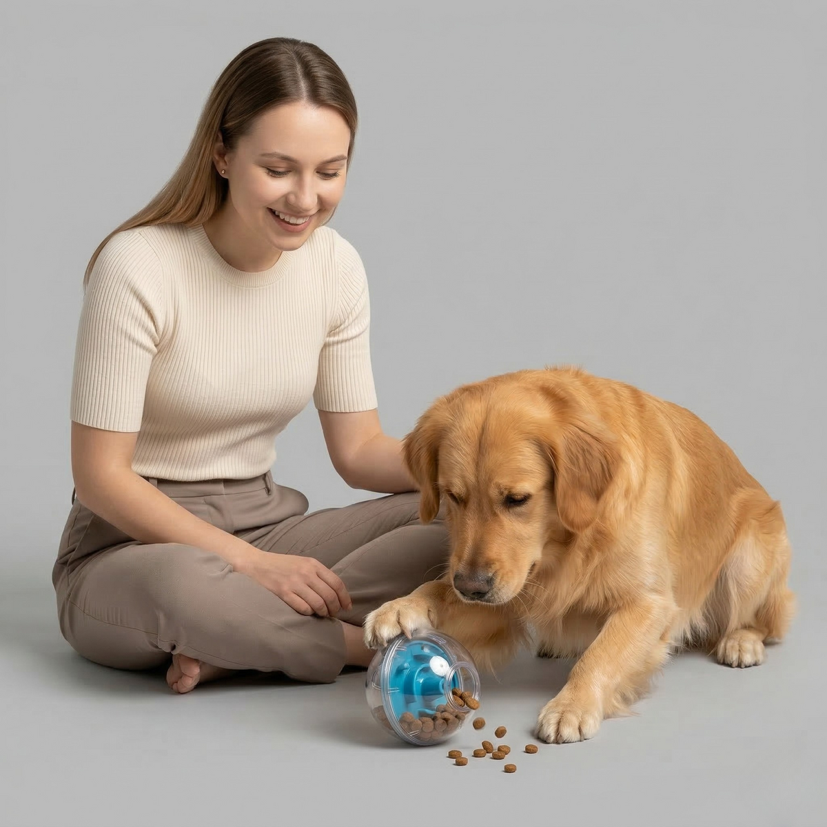 Clear Treat Dispensing Dog Ball for Small to Medium Dogs, BPA-Free, 8.5 cm
