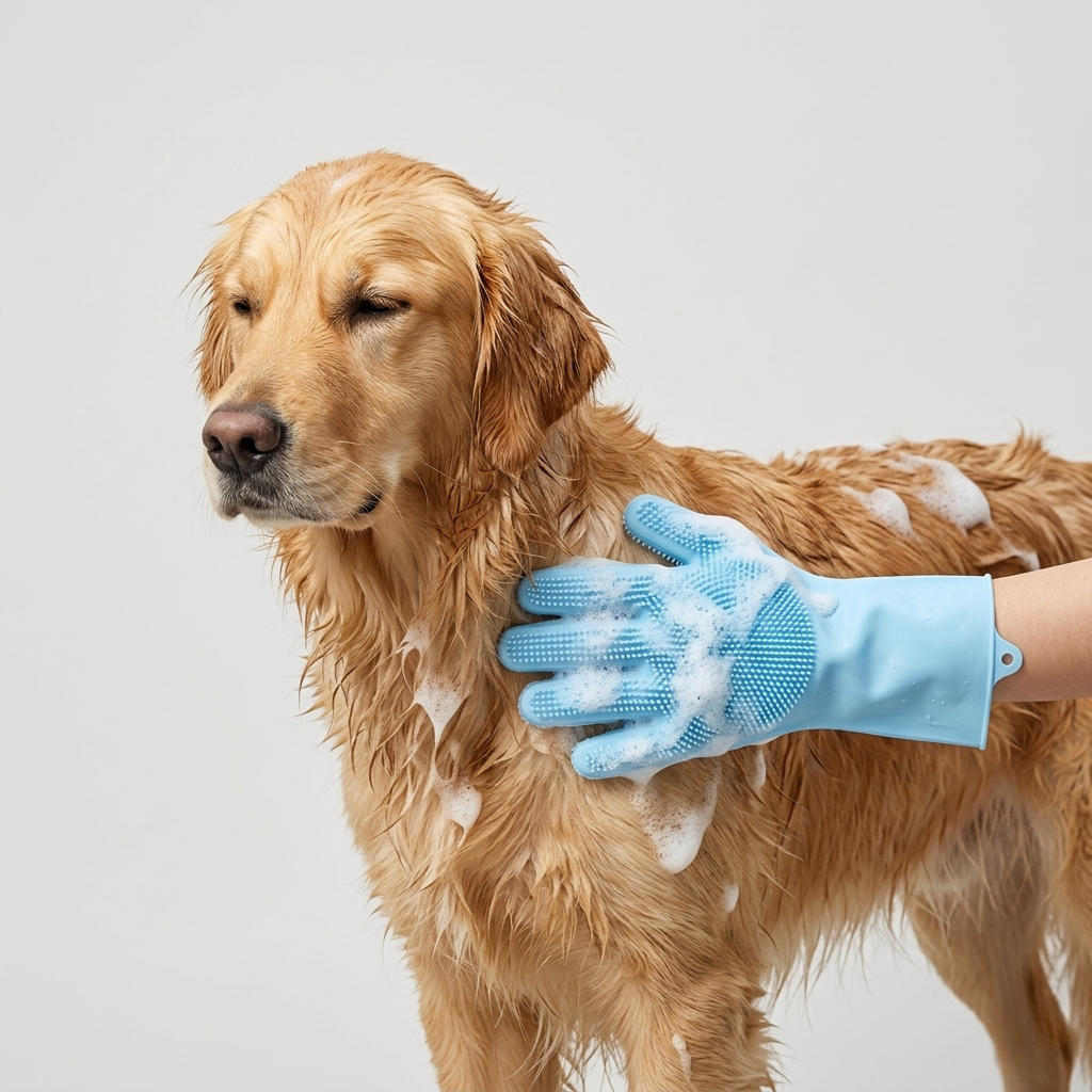 Silicone Pet Grooming Glove for Dogs & Cats, Bath and Deshedding Brush, Fits Either Hand