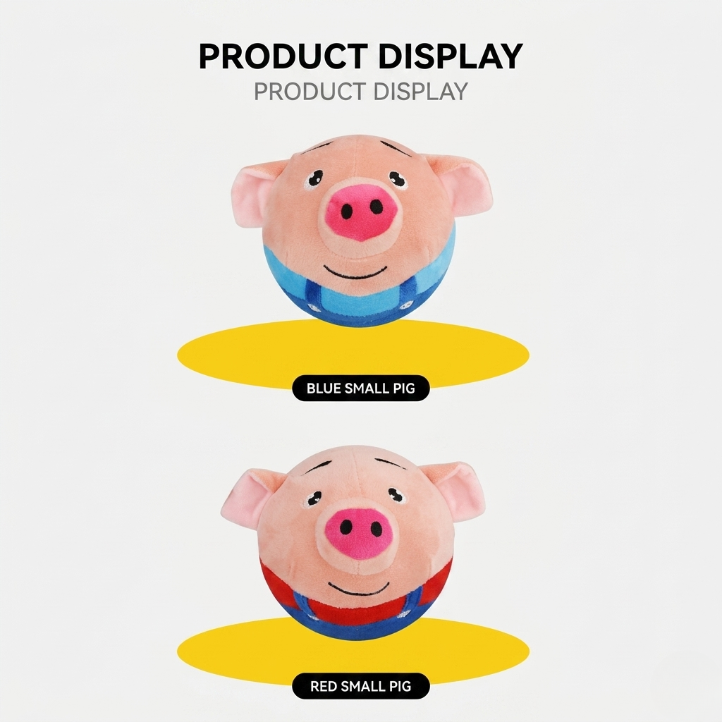 Interactive Jumping Plush Pig Ball for Dogs & Cats, USB Rechargeable with Sound, Removable Cover