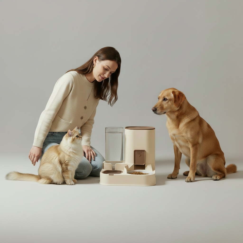 Gravity Pet Feeder and Water Dispenser Station for Cats & Small Dogs, No Power Needed