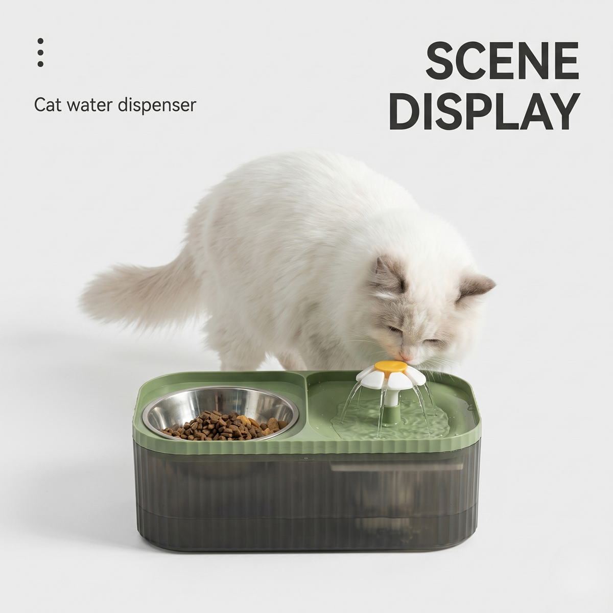 Quiet USB Pet Water Fountain for Cats & Small Dogs, Carbon Filter, Wide Drinking Platform