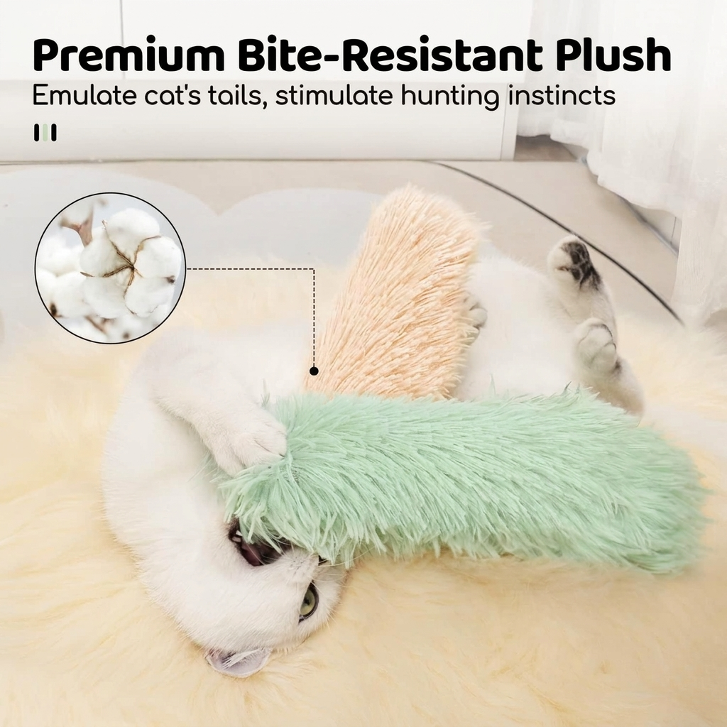 Catnip Plush Pillow Toy for Cats, Soft PP Cotton Kicker for Pouncing and Play, 25 cm