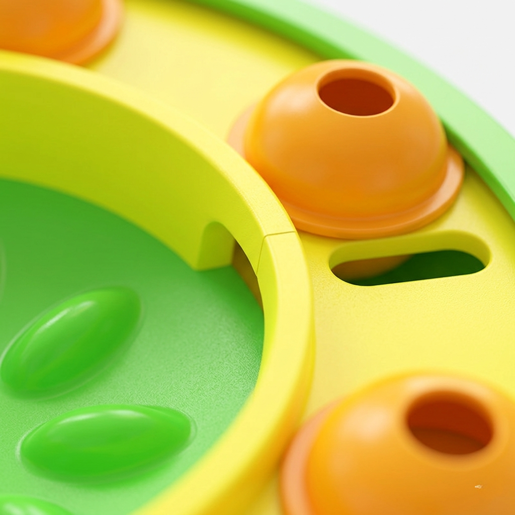 Interactive Puzzle Slow Feeder Plate for Dogs & Cats with Squeaker, Anti-Slip, 10 Inch