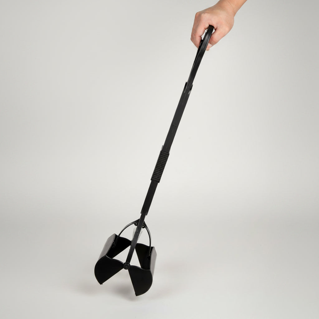 Mr. Peanut's 32-Inch Pooper Scooper for Dogs with Double Spring Jaws and Waste Bin