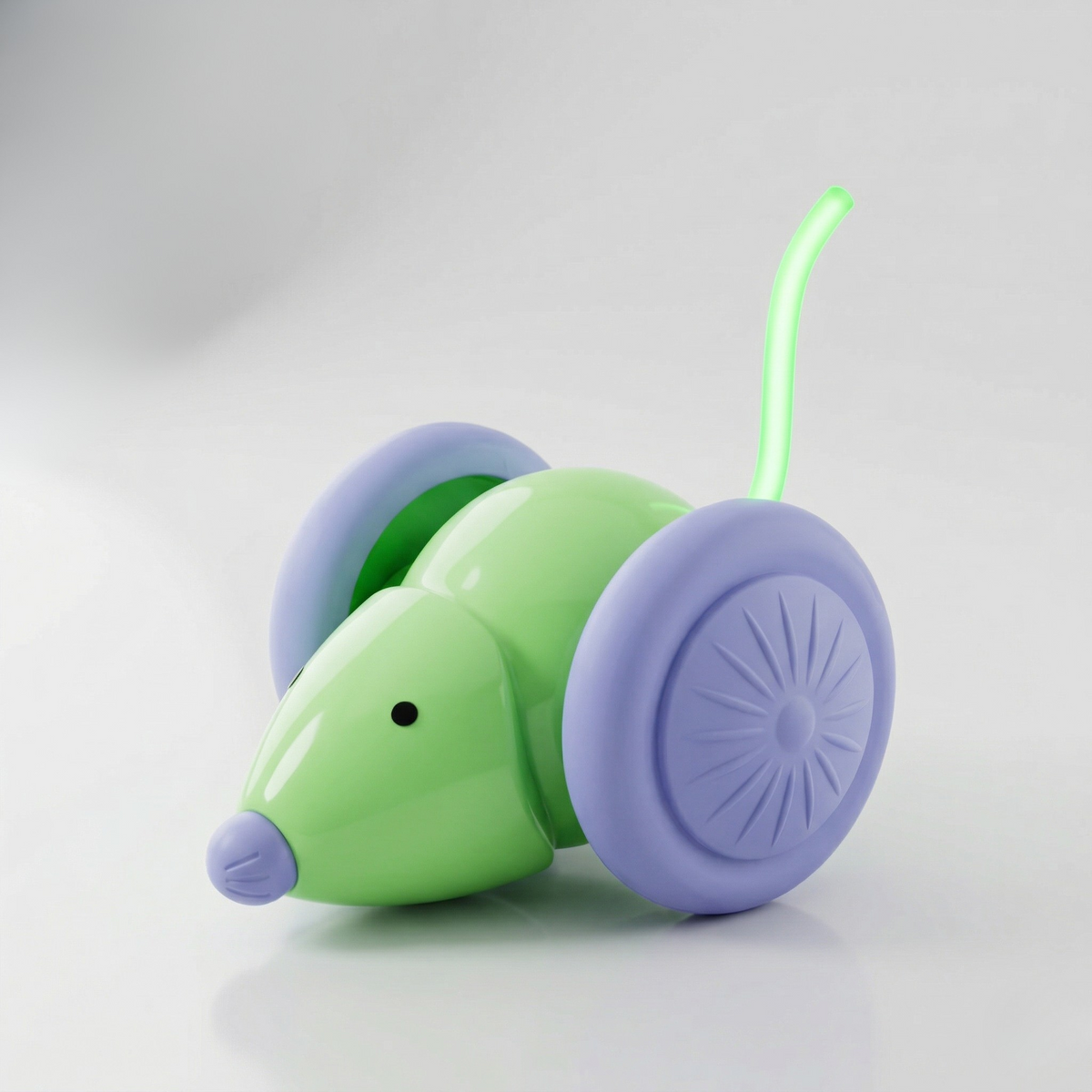 Interactive Cat Mouse Toy with Light-Up LED Tail, USB Rechargeable, 12 Inch