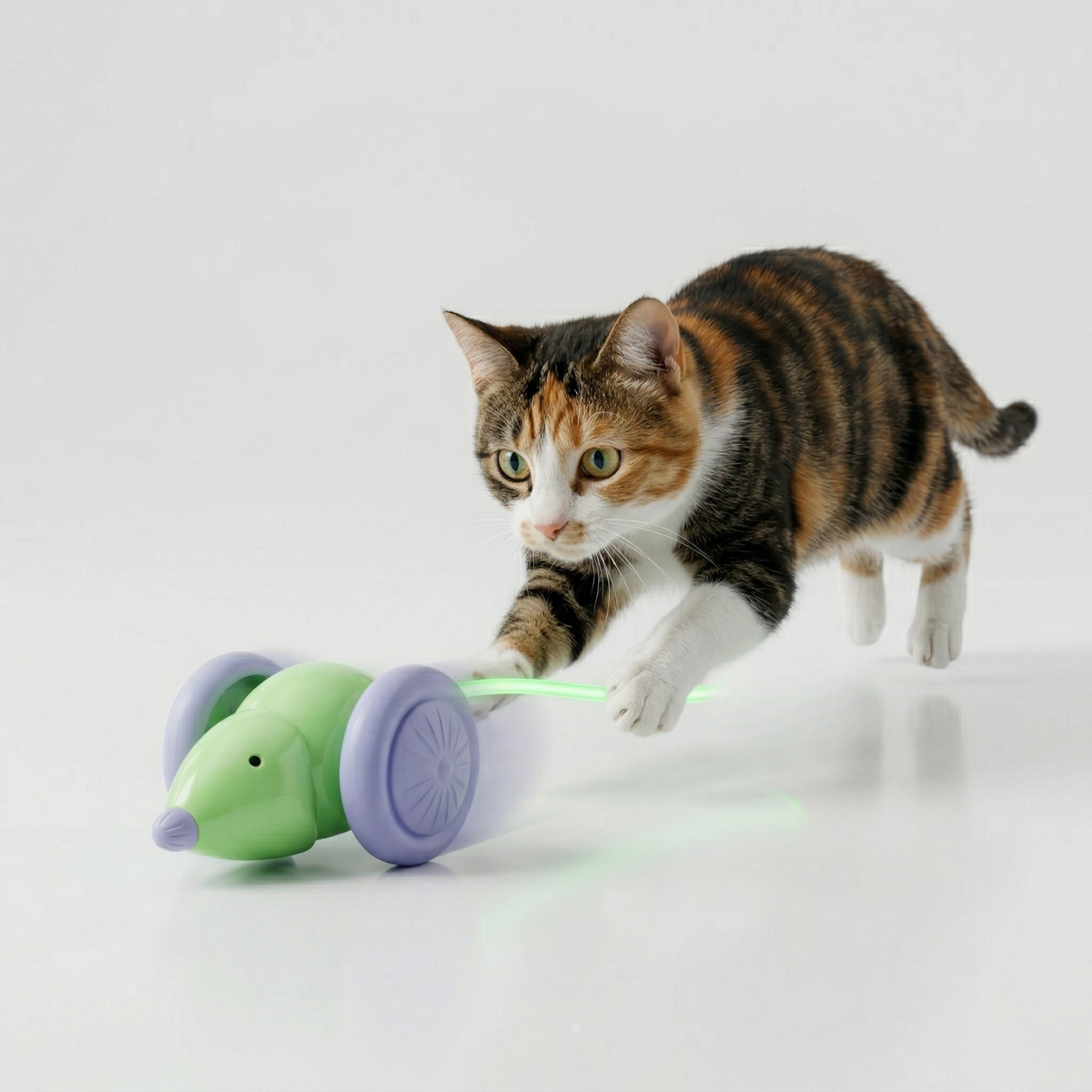 Interactive Cat Mouse Toy with Light-Up LED Tail, USB Rechargeable, 12 Inch