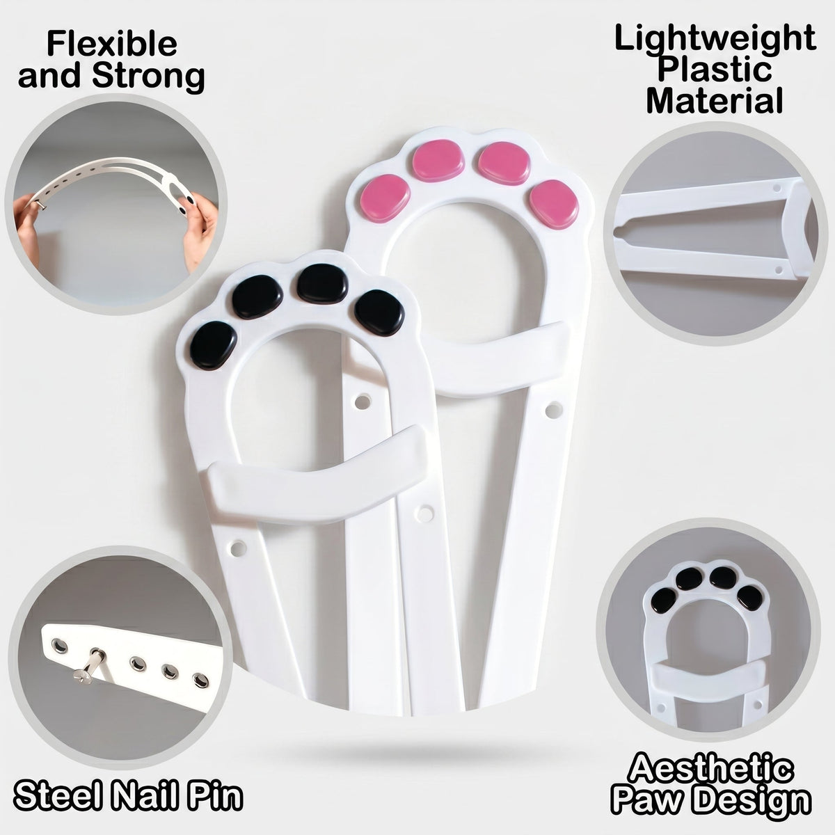 No-Drill Adjustable Cat Door Strap Latch, Lets Cats Through While Keeping Larger Pets Out