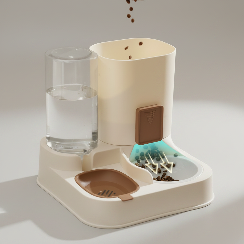 Gravity Pet Feeder and Water Dispenser Station for Cats & Small Dogs, No Power Needed
