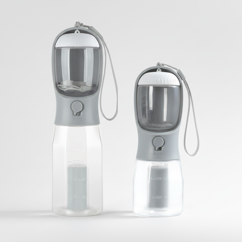 Portable Dog Water Bottle with Temperature Indicator for Walks & Hiking, 300ml or 600ml