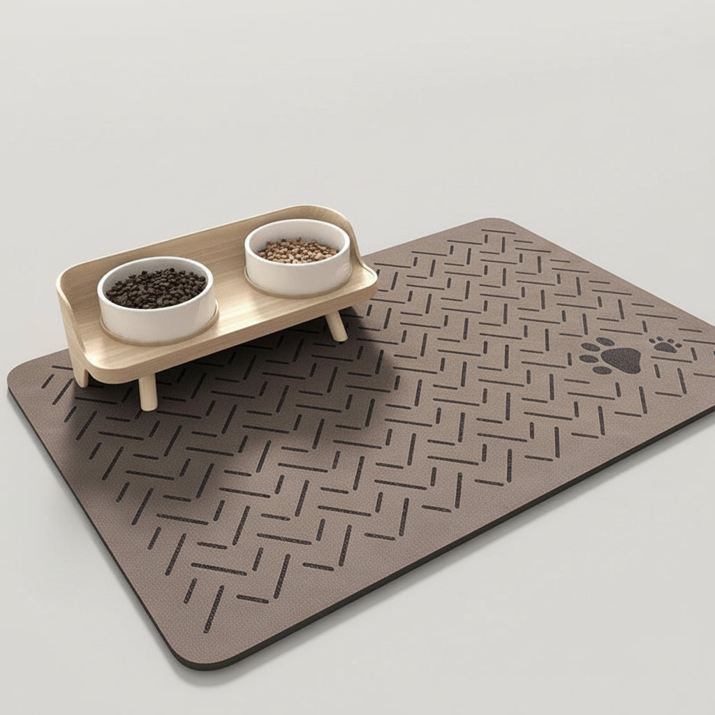 Quick-Dry Diatom Mud Pet Feeding Mat for Dogs & Cats, Absorbent and Anti-Slip