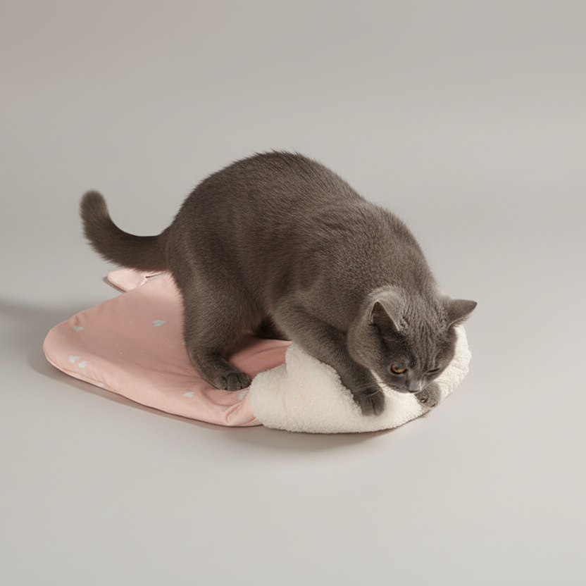 Plush Cat Sleeping Bag Bed with Cozy Pocket for Cats & Kittens, 55 x 45 cm, Under 8 kg