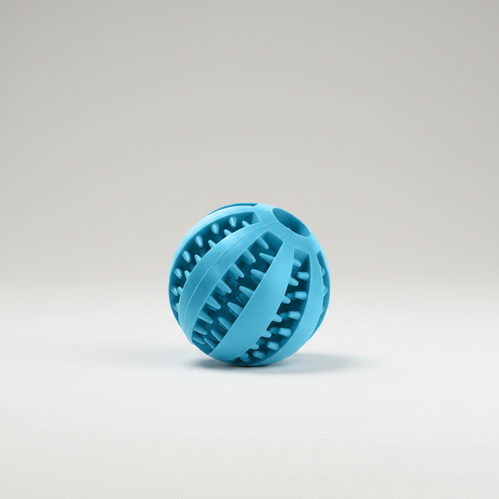 Treat Dispensing Dog Ball for Small to Medium Dogs, Textured TPR Rubber, 5 cm