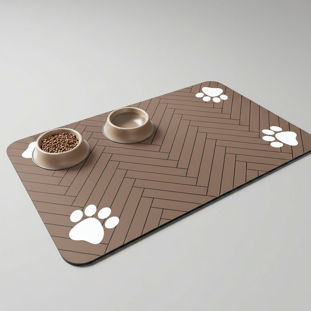 Quick-Dry Diatom Mud Pet Feeding Mat for Dogs & Cats, Absorbent and Anti-Slip