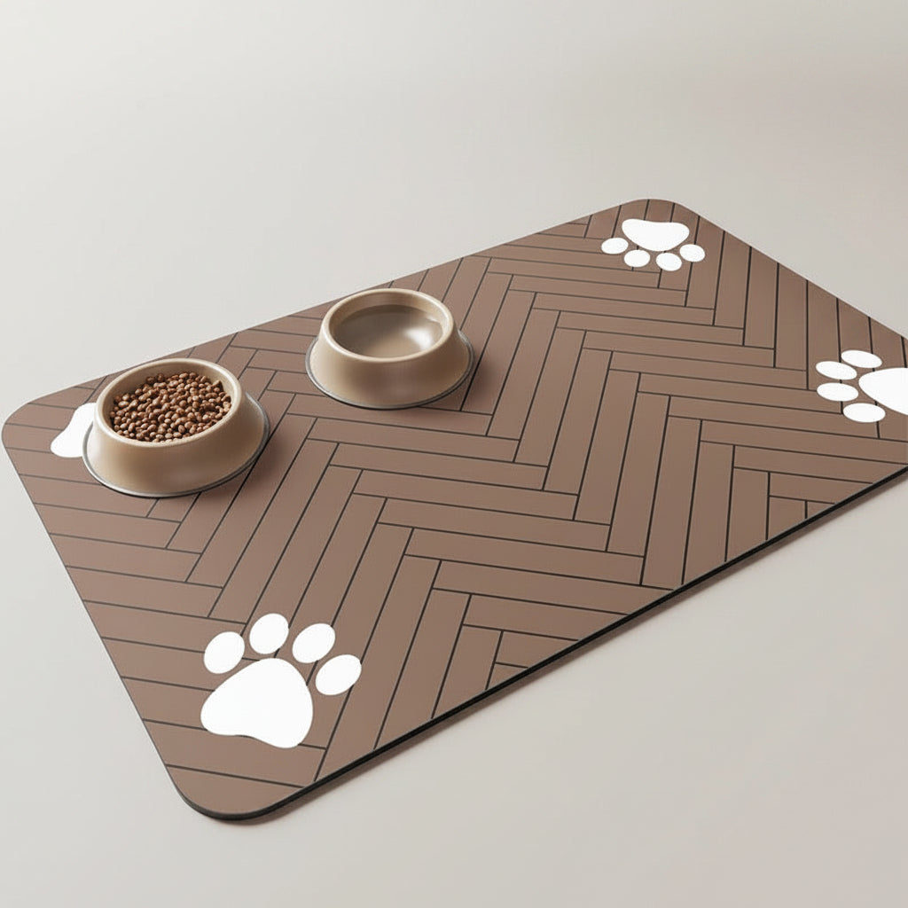 Quick-Dry Diatom Mud Pet Feeding Mat for Dogs & Cats, Absorbent and Anti-Slip