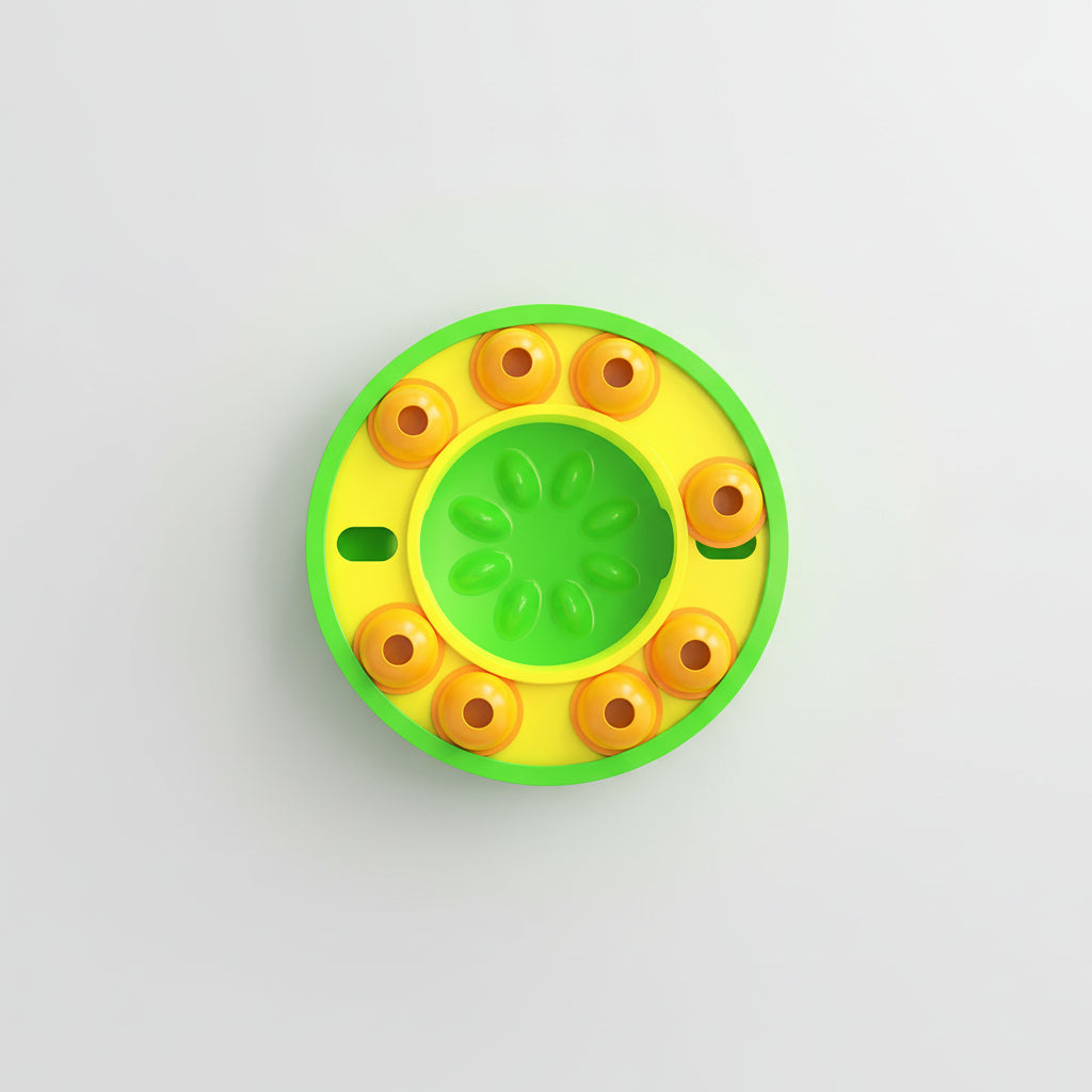 Interactive Puzzle Slow Feeder Plate for Dogs & Cats with Squeaker, Anti-Slip, 10 Inch