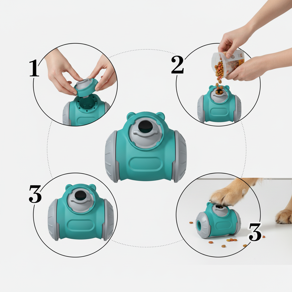 Wobble Treat Dispensing Dog Toy with Adjustable Slow Feeding, Food-Grade ABS, No Batteries