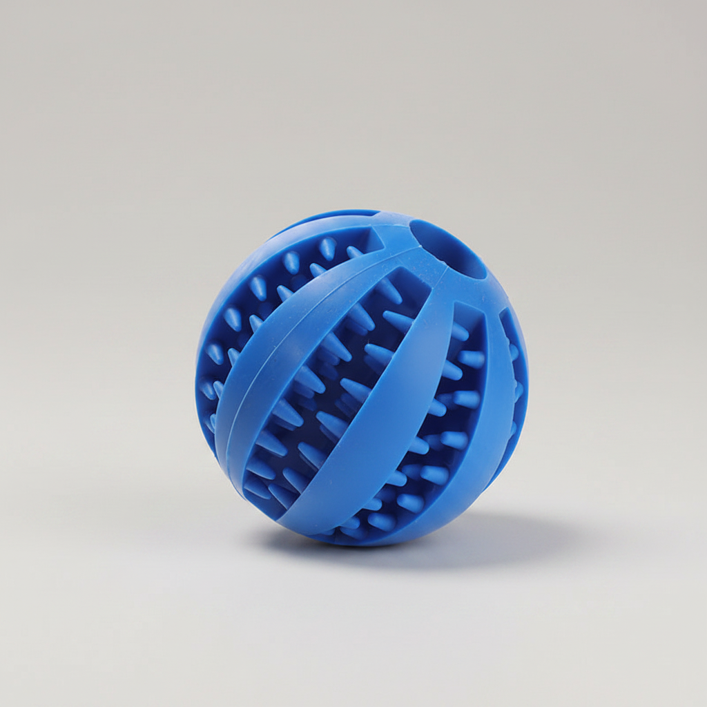 Treat Dispensing Dog Ball for Small to Medium Dogs, Textured TPR Rubber, 5 cm
