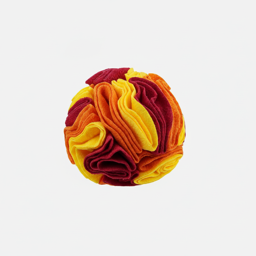 Snuffle Ball Treat Toy for Dogs & Cats, Soft Fleece Foraging Ball, Machine Washable