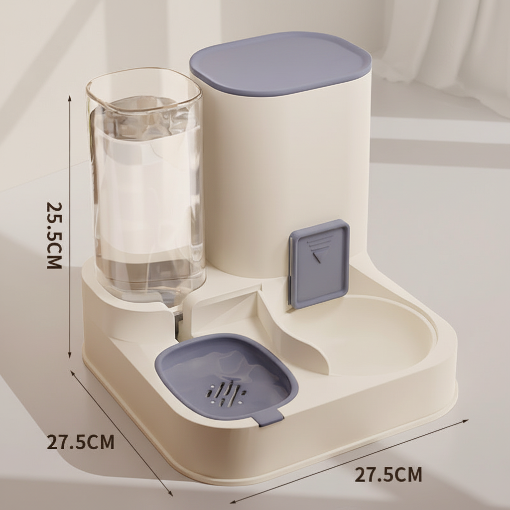 Gravity Pet Feeder and Water Dispenser Station for Cats & Small Dogs, No Power Needed