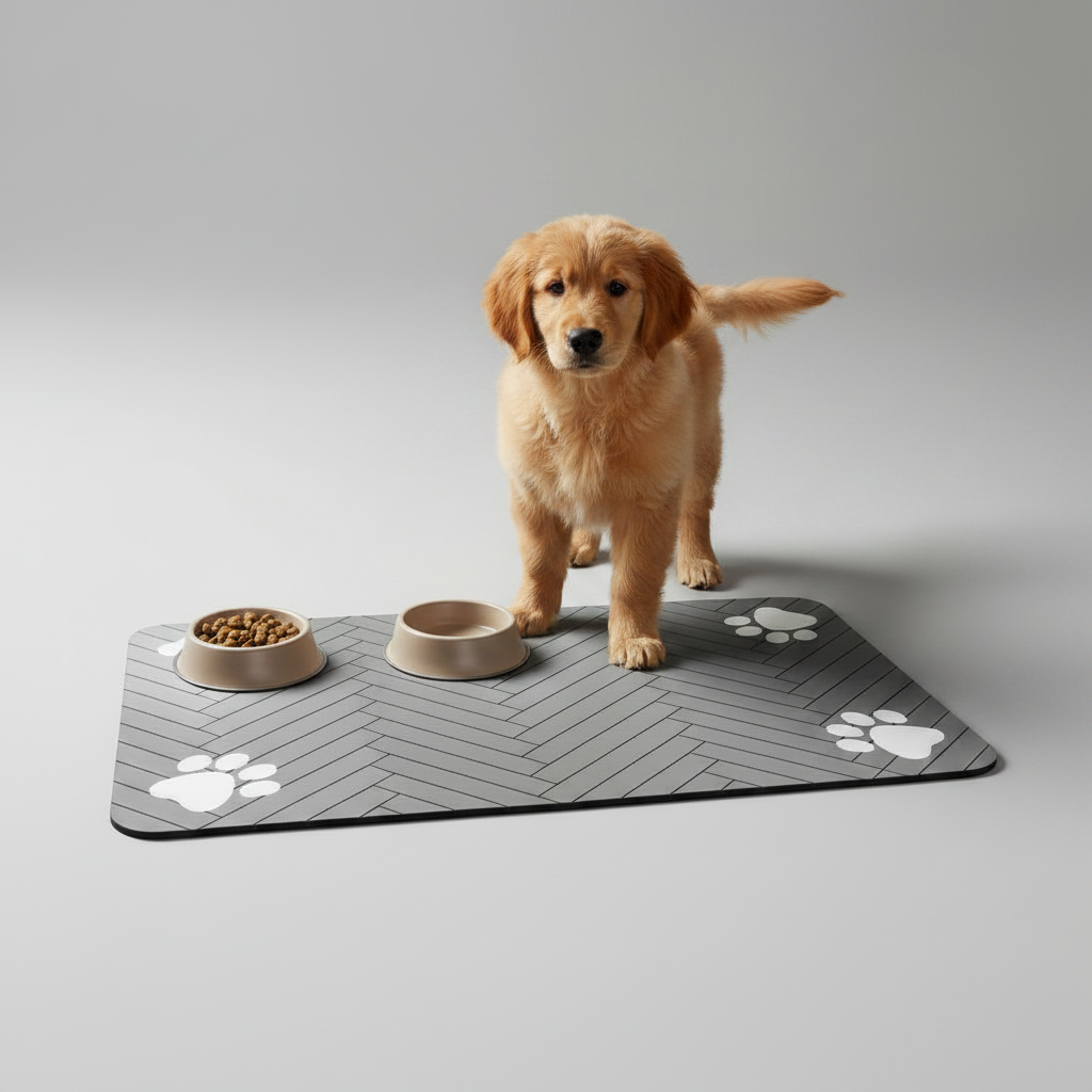 Quick-Dry Diatom Mud Pet Feeding Mat for Dogs & Cats, Absorbent and Anti-Slip