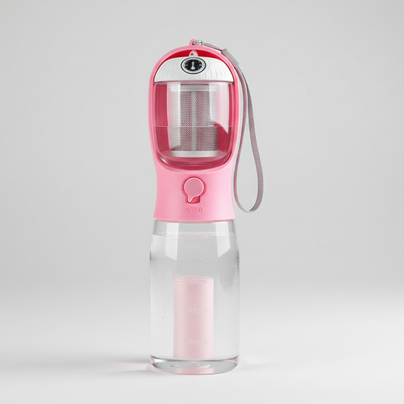 Portable Dog Water Bottle with Temperature Indicator for Walks & Hiking, 300ml or 600ml