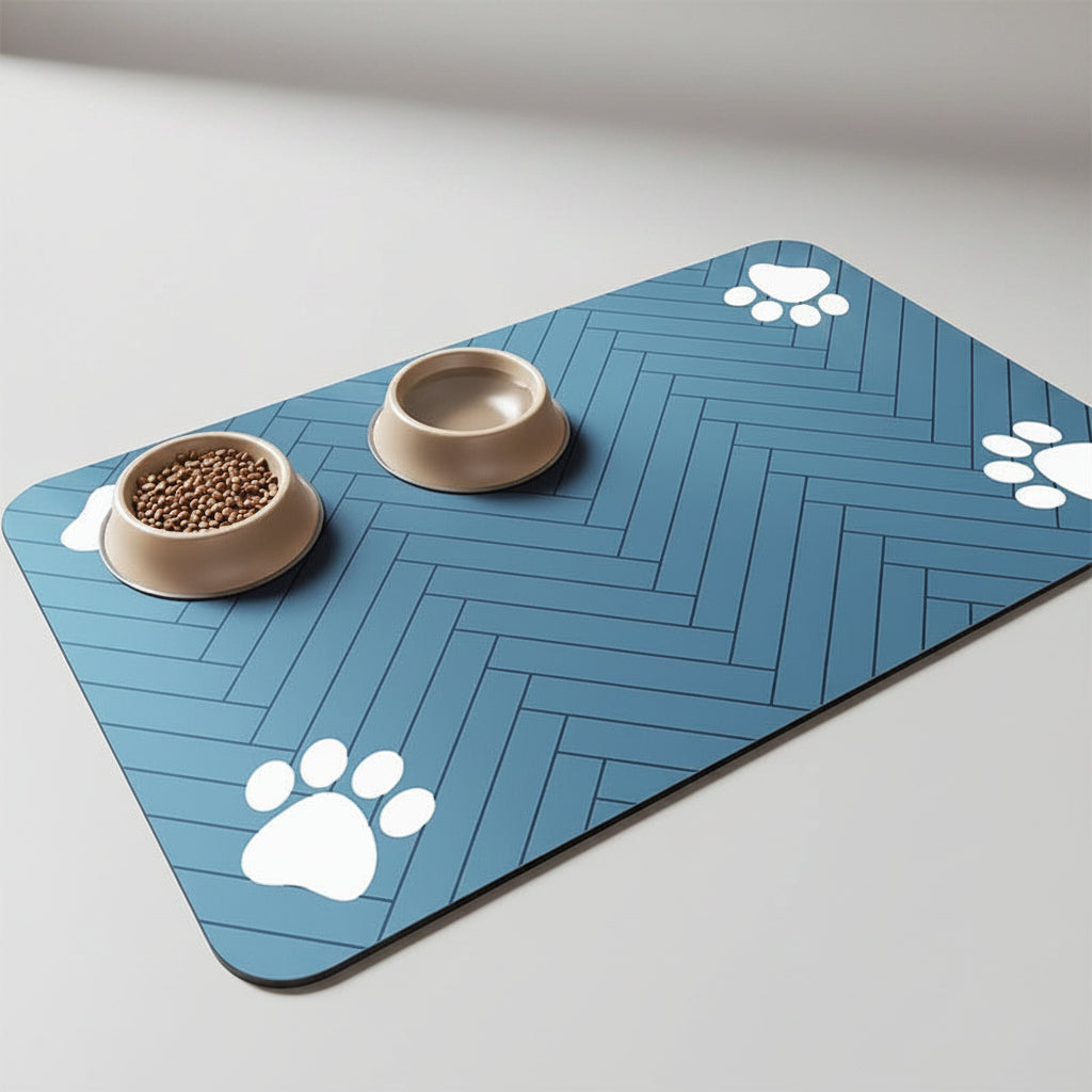 Quick-Dry Diatom Mud Pet Feeding Mat for Dogs & Cats, Absorbent and Anti-Slip