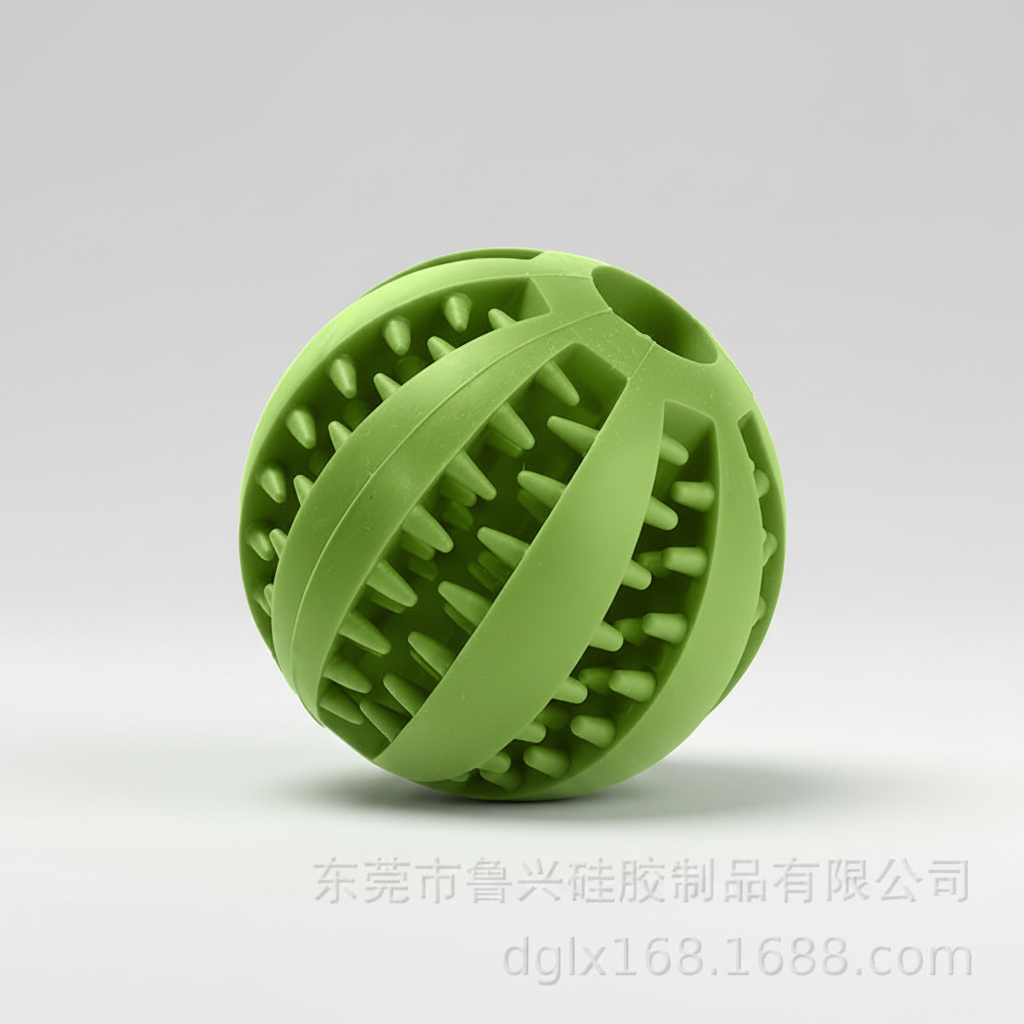 Treat Dispensing Dog Ball for Small to Medium Dogs, Textured TPR Rubber, 5 cm