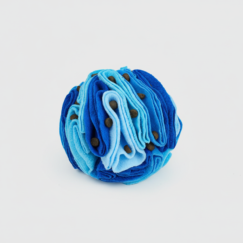 Snuffle Ball Treat Toy for Dogs & Cats, Soft Fleece Foraging Ball, Machine Washable