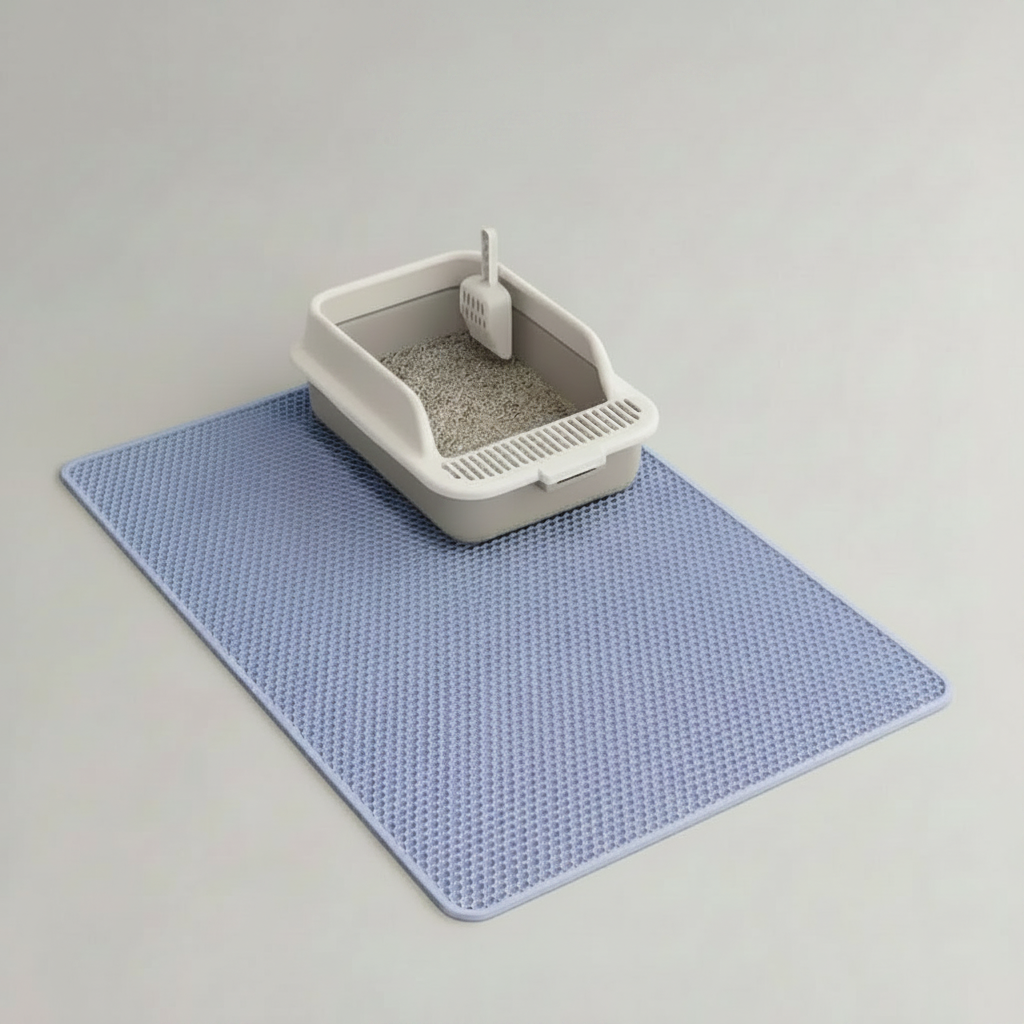 Double-Layer Honeycomb Cat Litter Mat, Waterproof EVA, Foldable, Traps Scattered Litter