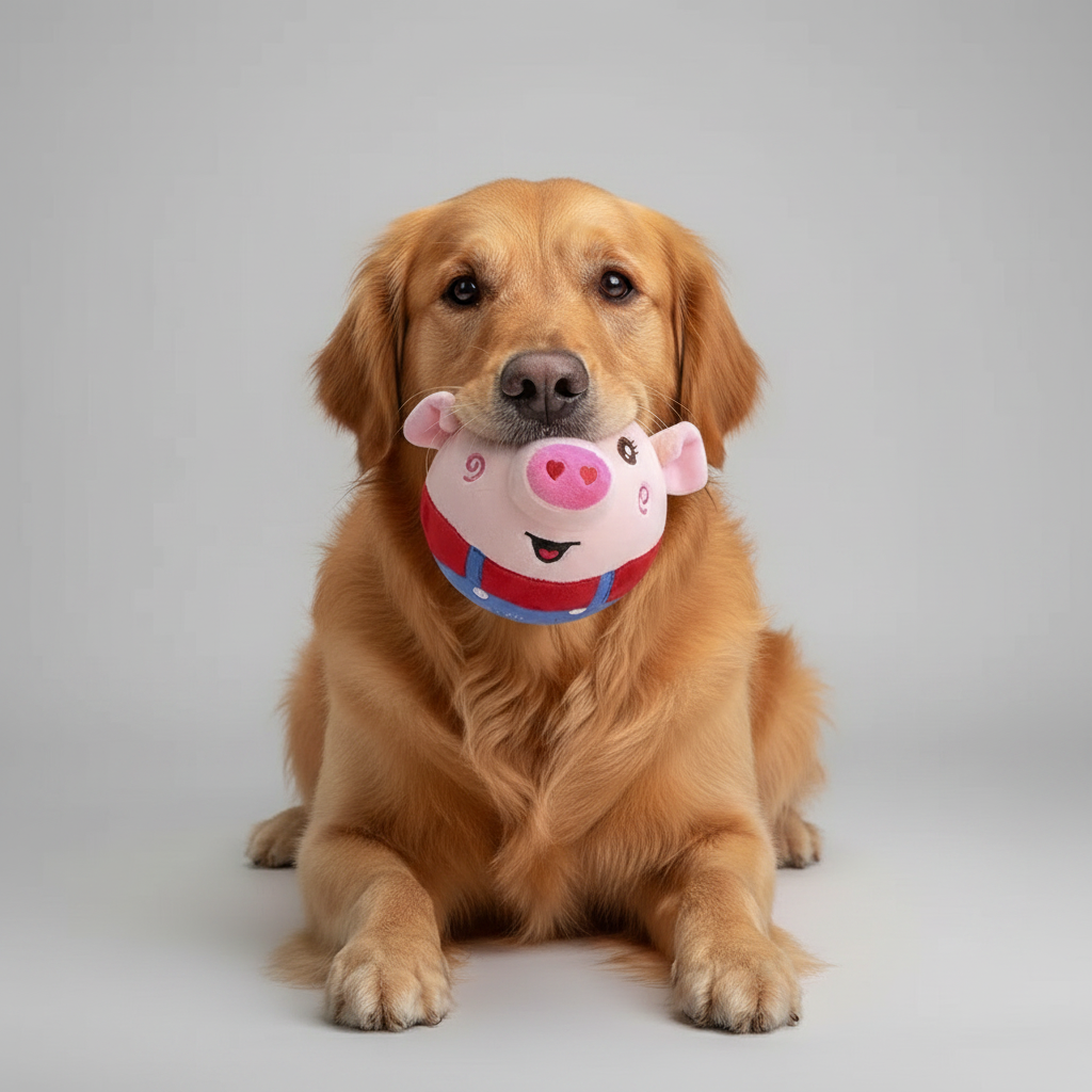 Interactive Jumping Plush Pig Ball for Dogs & Cats, USB Rechargeable with Sound, Removable Cover