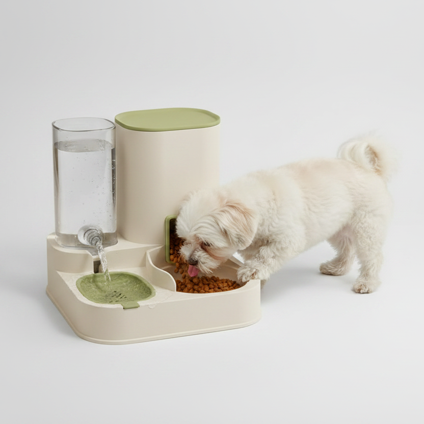 Gravity Pet Feeder and Water Dispenser Station for Cats & Small Dogs, No Power Needed