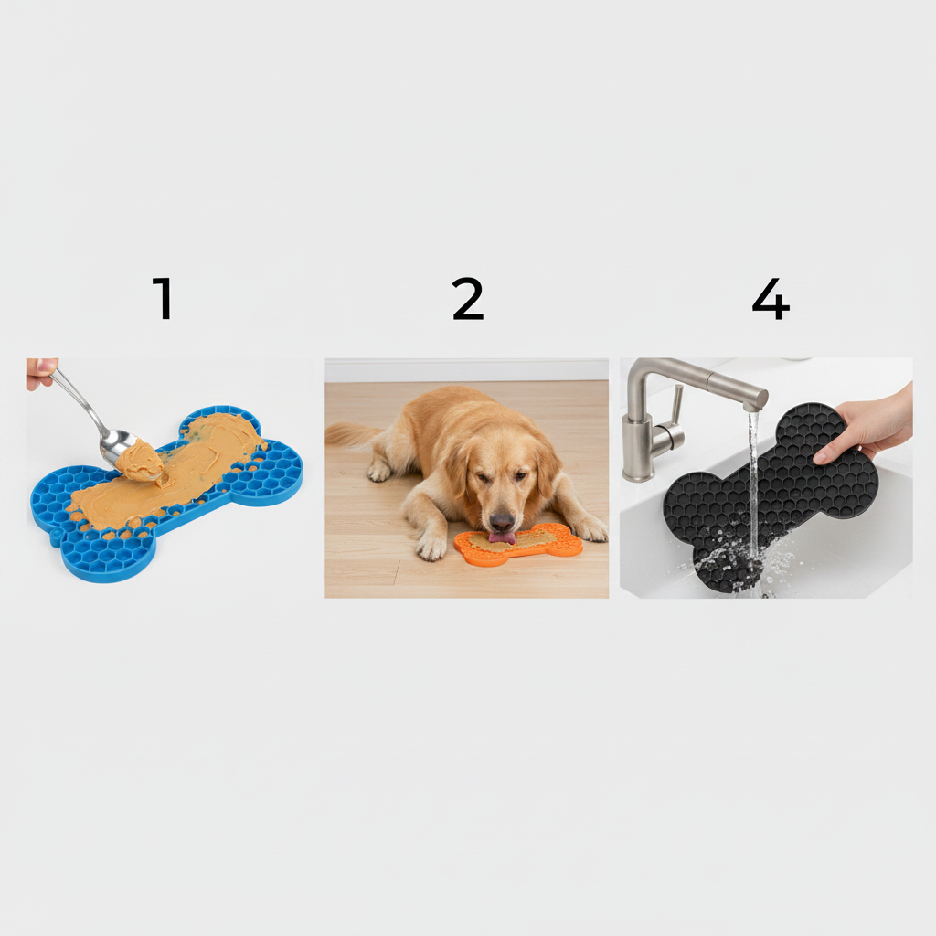 Silicone Lick Mat for Dogs & Cats, Slow Feeder Pad for Wet Food, Non-Slip, Dishwasher Safe