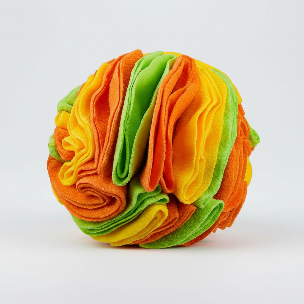 Snuffle Ball Treat Toy for Dogs & Cats, Soft Fleece Foraging Ball, Machine Washable
