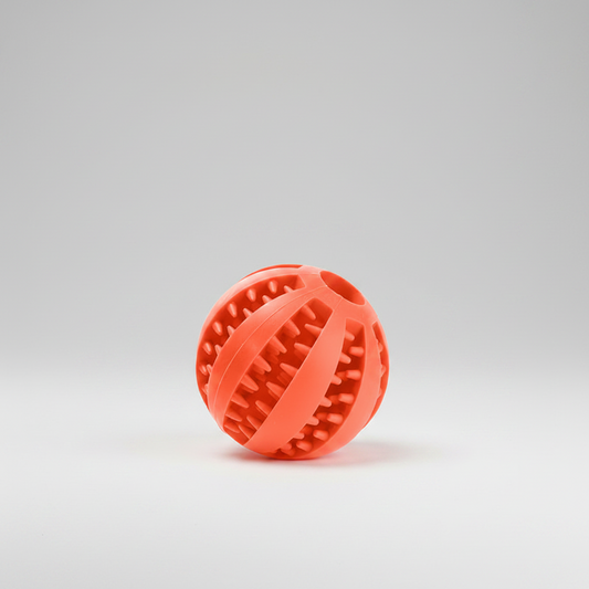 Treat Dispensing Dog Ball for Small to Medium Dogs, Textured TPR Rubber, 5 cm