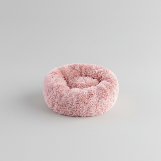 Plush Donut Pet Bed for Cats & Dogs with Raised Edges and Removable Cover, 40 to 70 cm