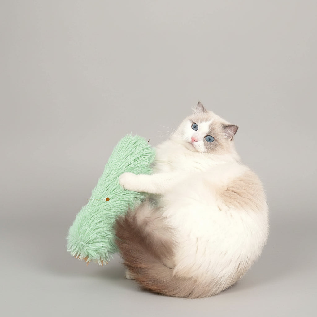 Catnip Plush Pillow Toy for Cats, Soft PP Cotton Kicker for Pouncing and Play, 25 cm