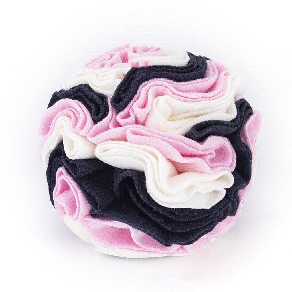 Snuffle Ball Treat Toy for Dogs & Cats, Soft Fleece Foraging Ball, Machine Washable