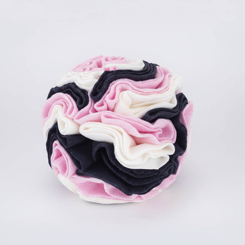 Snuffle Ball Treat Toy for Dogs & Cats, Soft Fleece Foraging Ball, Machine Washable