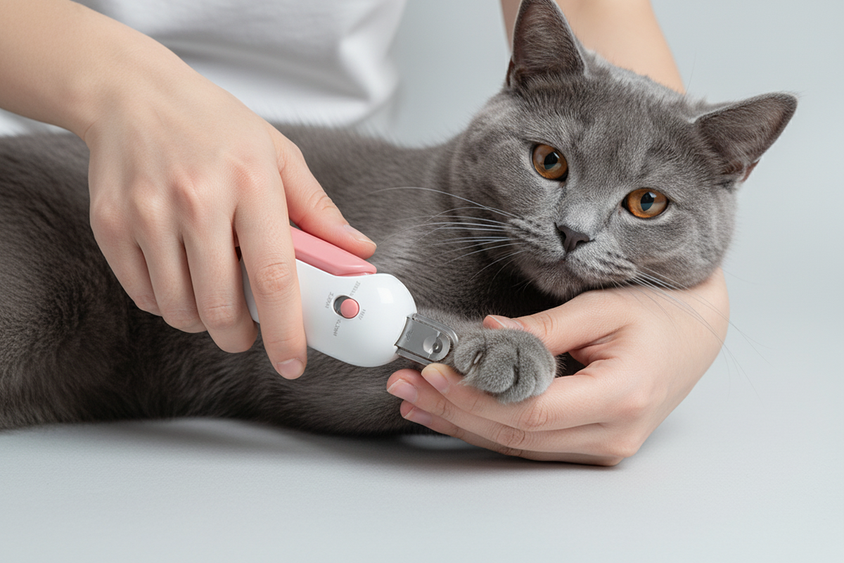 Adjustable Pet Nail Clipper for Cats & Small Dogs with Built-In Nail File and Safety Lock