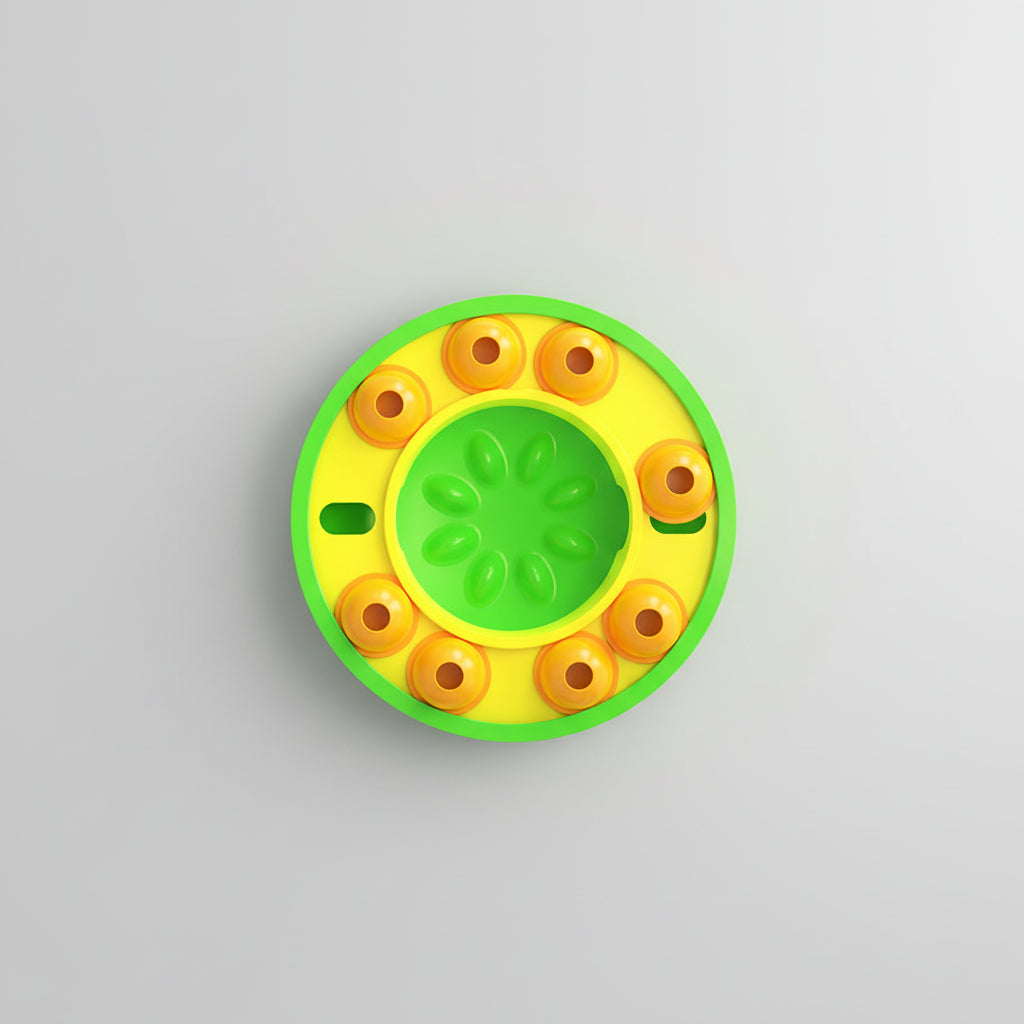 Interactive Puzzle Slow Feeder Plate for Dogs & Cats with Squeaker, Anti-Slip, 10 Inch