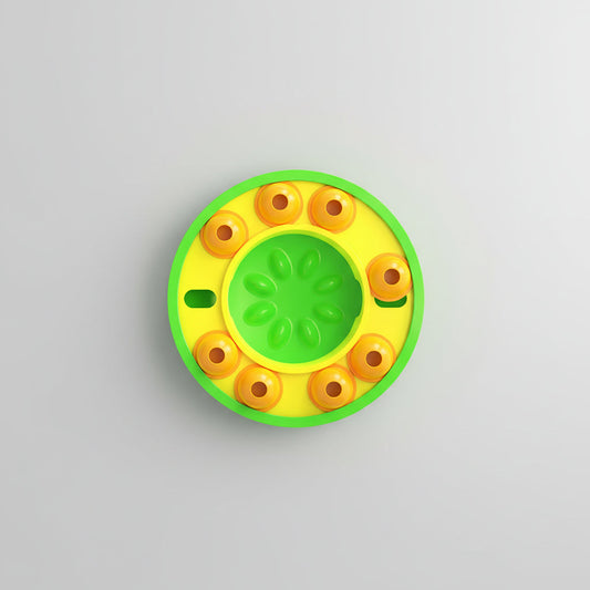 Interactive Puzzle Slow Feeder Plate for Dogs & Cats with Squeaker, Anti-Slip, 10 Inch