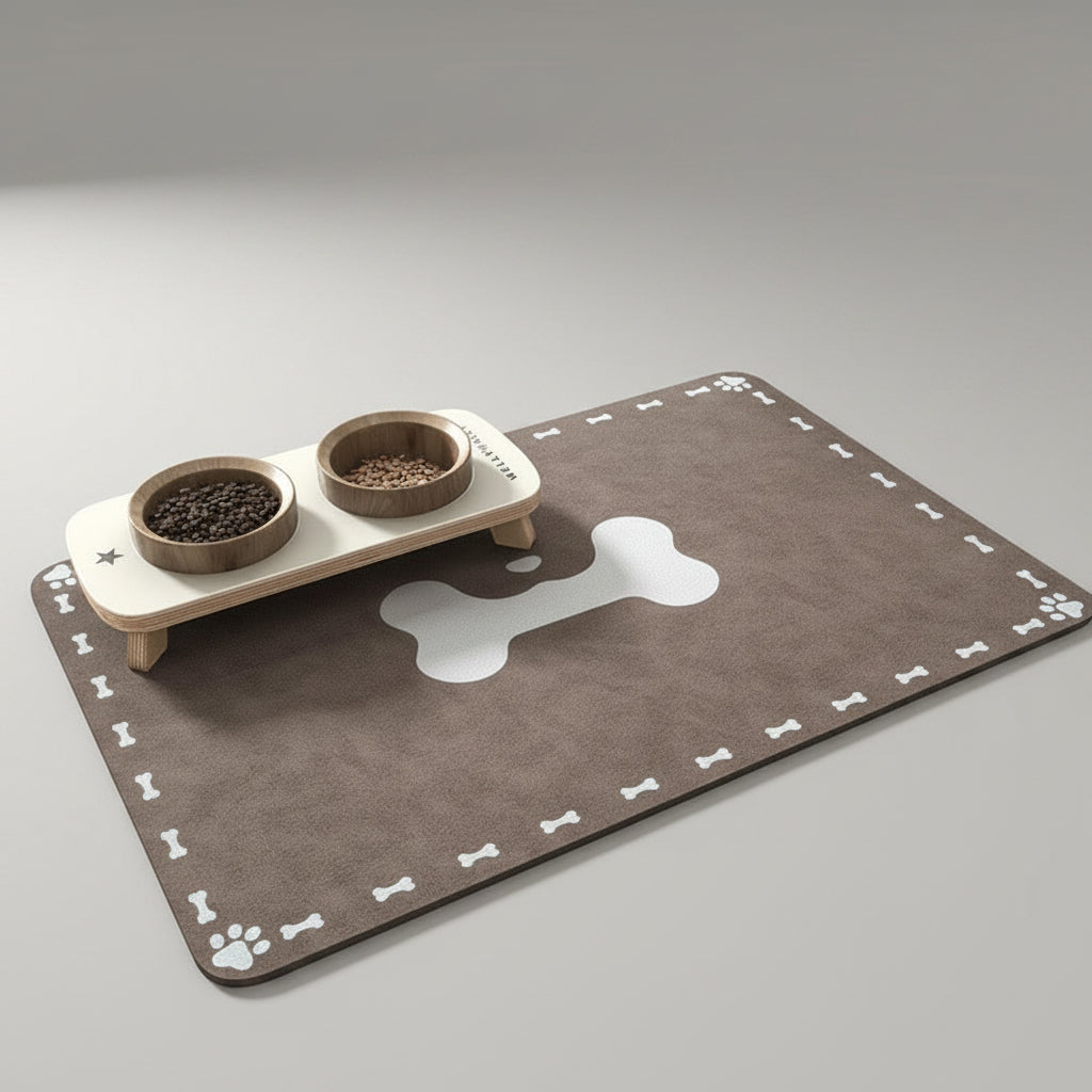 Quick-Dry Diatom Mud Pet Feeding Mat for Dogs & Cats, Absorbent and Anti-Slip