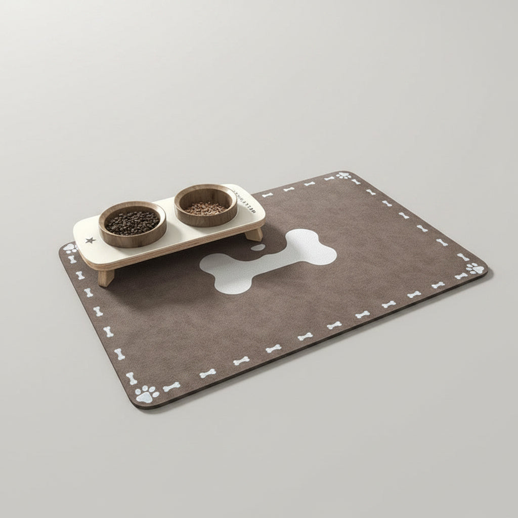 Quick-Dry Diatom Mud Pet Feeding Mat for Dogs & Cats, Absorbent and Anti-Slip